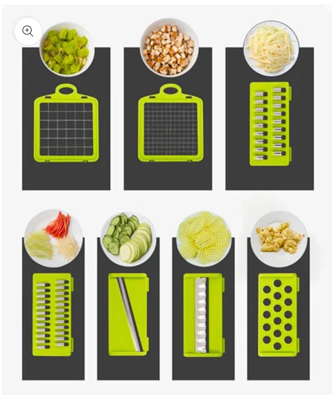 12 in 1 Vegetable Cutter & Slicer – Multifunctional Manual Chopper, Dicer, Peeler & Fruit Cutter – Onion & Salad Slicer Kitchen Tool