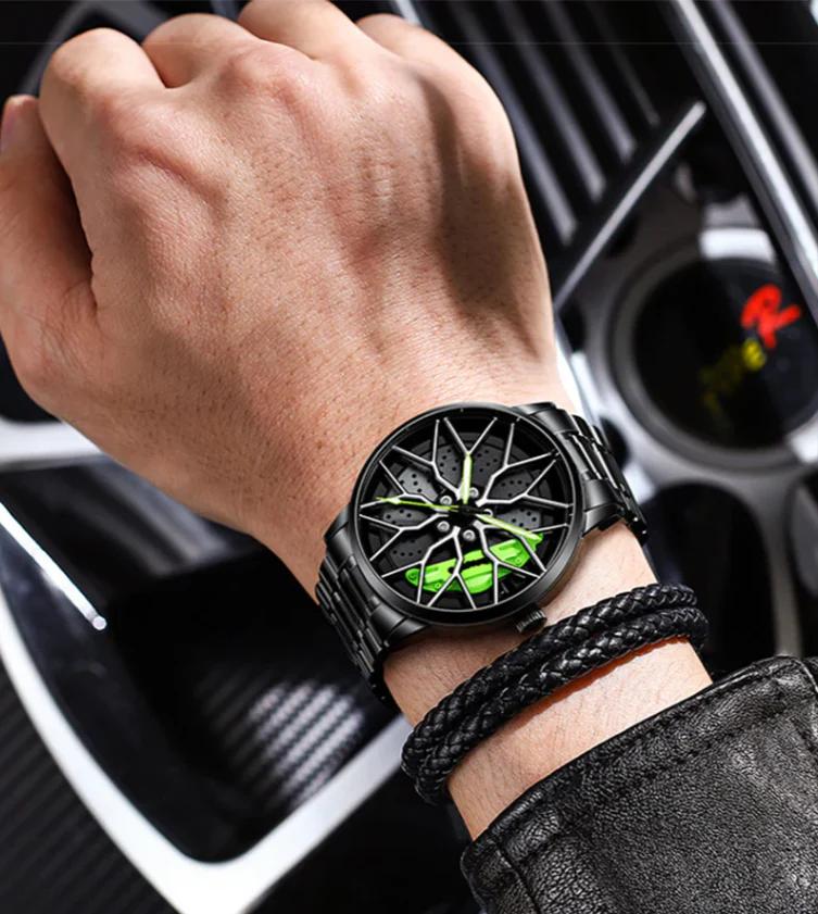 Limited Edition Rotating Alloy Wheel watch - Stainless Steel chain